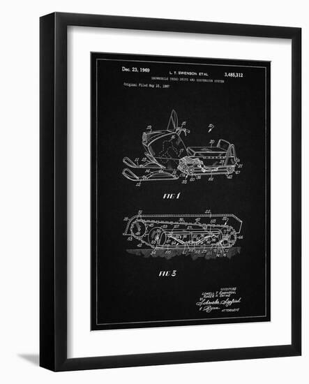 PP1046-Vintage Black Snow Mobile Patent Poster-Cole Borders-Framed Giclee Print