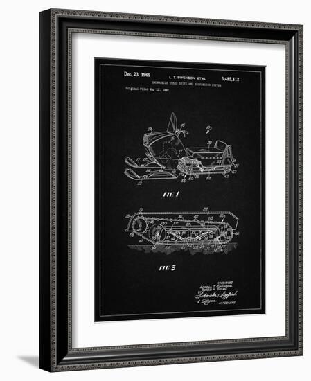 PP1046-Vintage Black Snow Mobile Patent Poster-Cole Borders-Framed Giclee Print