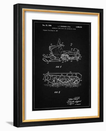 PP1046-Vintage Black Snow Mobile Patent Poster-Cole Borders-Framed Giclee Print