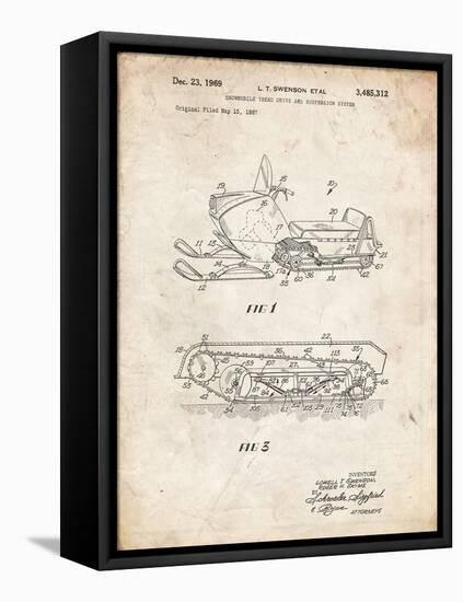 PP1046-Vintage Parchment Snow Mobile Patent Poster-Cole Borders-Framed Premier Image Canvas