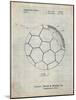 PP1047-Antique Grid Parchment Soccer Ball Layers Patent Poster-Cole Borders-Mounted Giclee Print