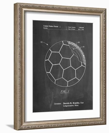 PP1047-Chalkboard Soccer Ball Layers Patent Poster-Cole Borders-Framed Giclee Print