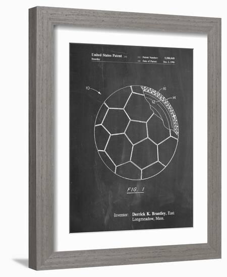 PP1047-Chalkboard Soccer Ball Layers Patent Poster-Cole Borders-Framed Giclee Print