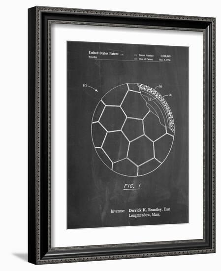 PP1047-Chalkboard Soccer Ball Layers Patent Poster-Cole Borders-Framed Giclee Print