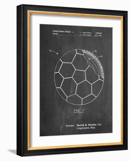 PP1047-Chalkboard Soccer Ball Layers Patent Poster-Cole Borders-Framed Giclee Print