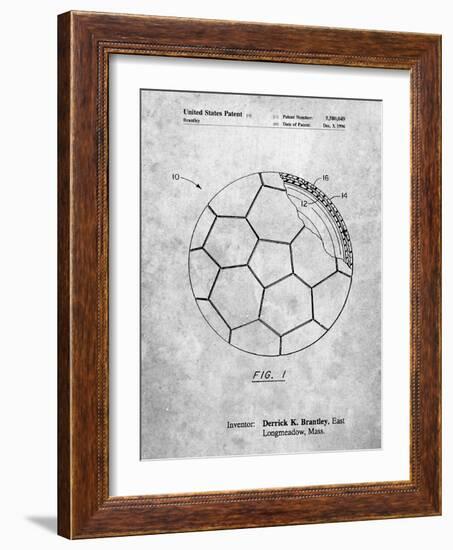 PP1047-Slate Soccer Ball Layers Patent Poster-Cole Borders-Framed Giclee Print