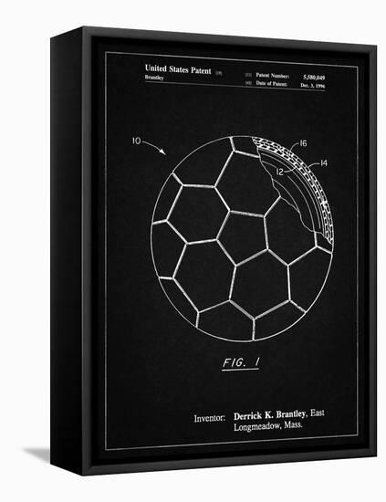 PP1047-Vintage Black Soccer Ball Layers Patent Poster-Cole Borders-Framed Premier Image Canvas