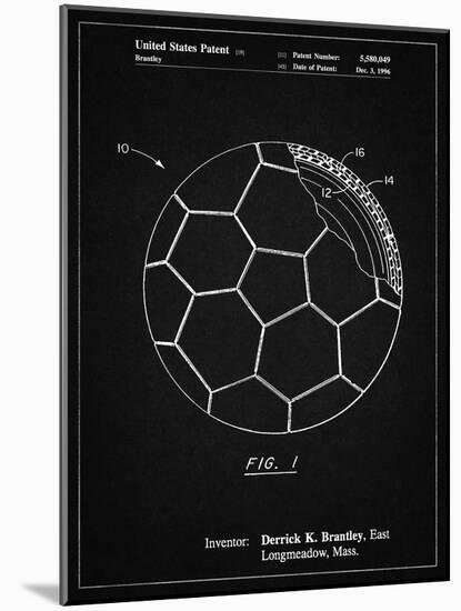 PP1047-Vintage Black Soccer Ball Layers Patent Poster-Cole Borders-Mounted Giclee Print