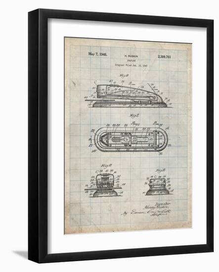 PP1052-Antique Grid Parchment Stapler Patent Poster-Cole Borders-Framed Giclee Print