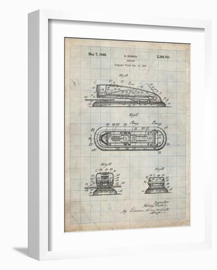 PP1052-Antique Grid Parchment Stapler Patent Poster-Cole Borders-Framed Giclee Print