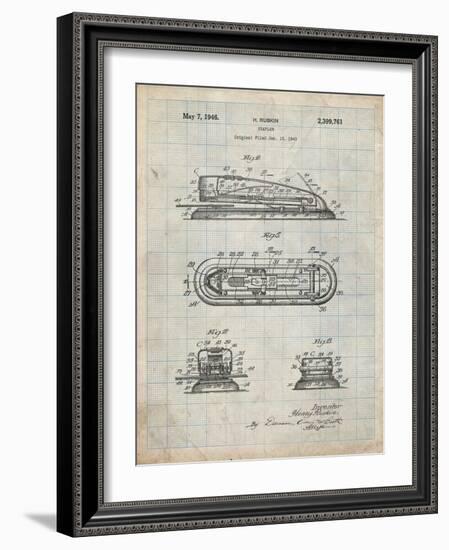 PP1052-Antique Grid Parchment Stapler Patent Poster-Cole Borders-Framed Giclee Print