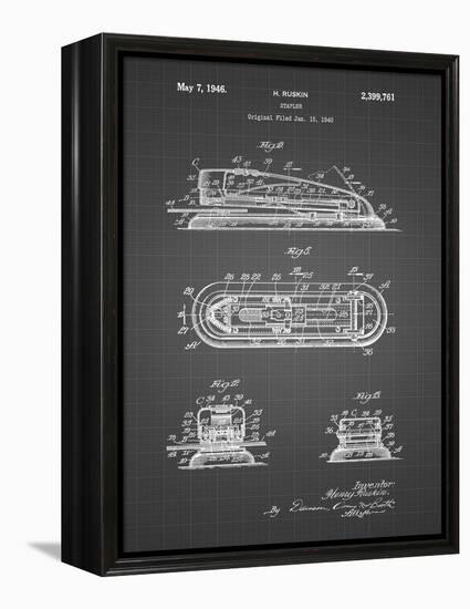 PP1052-Black Grid Stapler Patent Poster-Cole Borders-Framed Premier Image Canvas