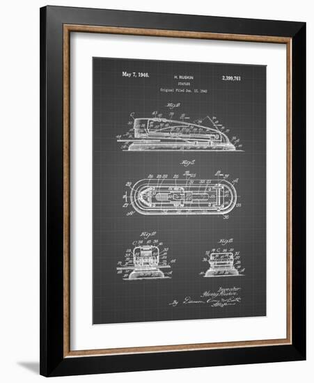 PP1052-Black Grid Stapler Patent Poster-Cole Borders-Framed Giclee Print