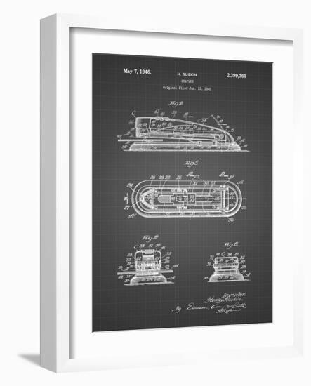 PP1052-Black Grid Stapler Patent Poster-Cole Borders-Framed Giclee Print