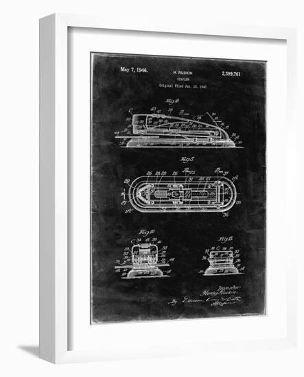 PP1052-Black Grunge Stapler Patent Poster-Cole Borders-Framed Giclee Print