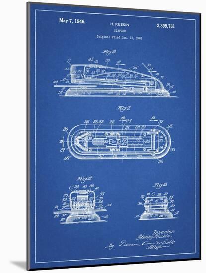 PP1052-Blueprint Stapler Patent Poster-Cole Borders-Mounted Giclee Print