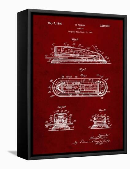 PP1052-Burgundy Stapler Patent Poster-Cole Borders-Framed Premier Image Canvas