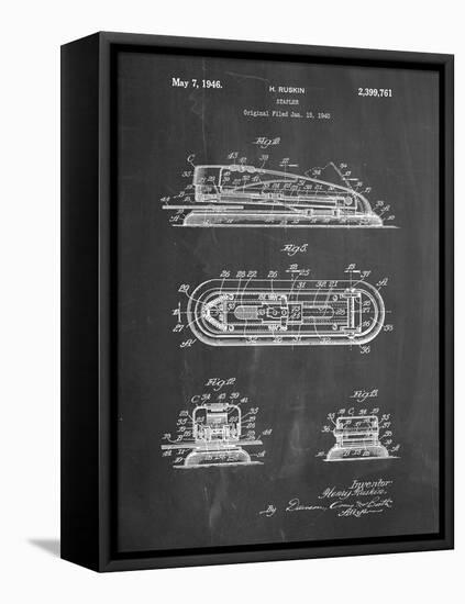 PP1052-Chalkboard Stapler Patent Poster-Cole Borders-Framed Premier Image Canvas