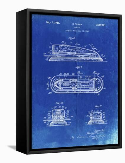 PP1052-Faded Blueprint Stapler Patent Poster-Cole Borders-Framed Premier Image Canvas