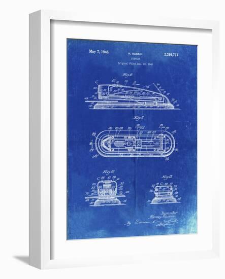 PP1052-Faded Blueprint Stapler Patent Poster-Cole Borders-Framed Giclee Print