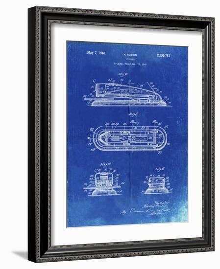 PP1052-Faded Blueprint Stapler Patent Poster-Cole Borders-Framed Giclee Print