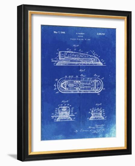 PP1052-Faded Blueprint Stapler Patent Poster-Cole Borders-Framed Giclee Print