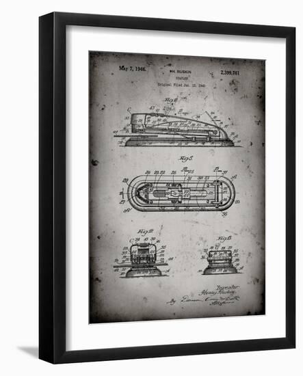 PP1052-Faded Grey Stapler Patent Poster-Cole Borders-Framed Giclee Print