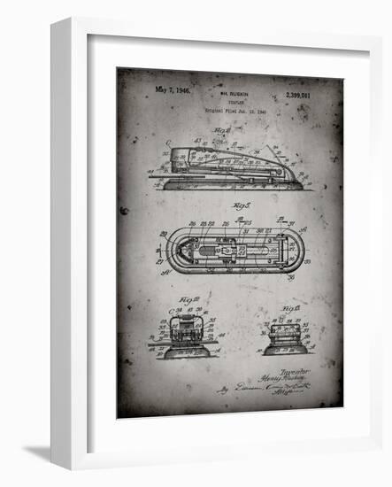 PP1052-Faded Grey Stapler Patent Poster-Cole Borders-Framed Giclee Print