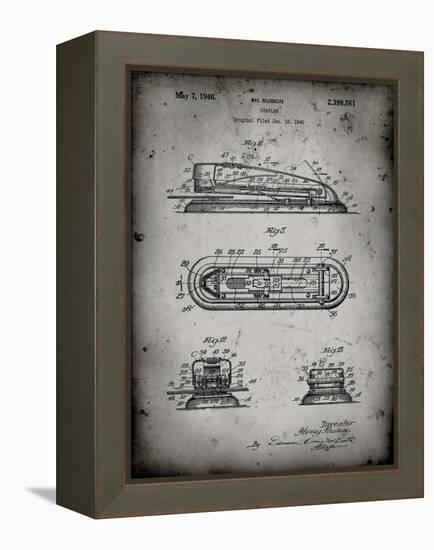 PP1052-Faded Grey Stapler Patent Poster-Cole Borders-Framed Premier Image Canvas