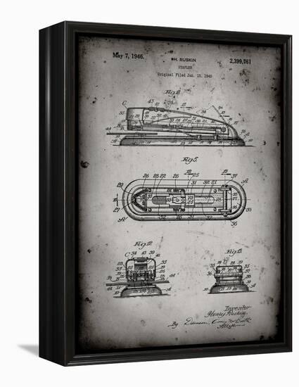 PP1052-Faded Grey Stapler Patent Poster-Cole Borders-Framed Premier Image Canvas