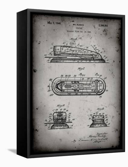 PP1052-Faded Grey Stapler Patent Poster-Cole Borders-Framed Premier Image Canvas