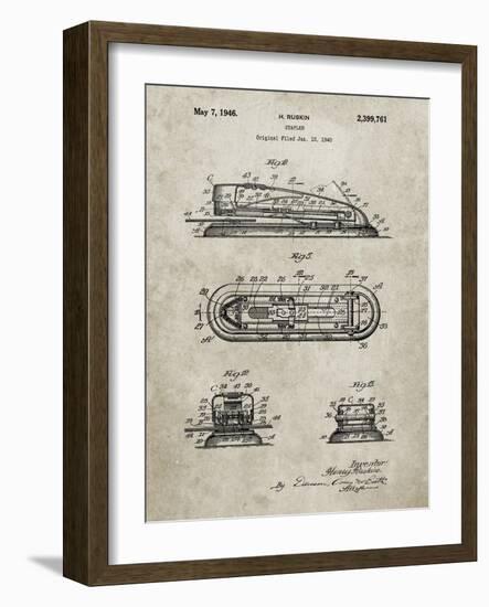 PP1052-Sandstone Stapler Patent Poster-Cole Borders-Framed Giclee Print