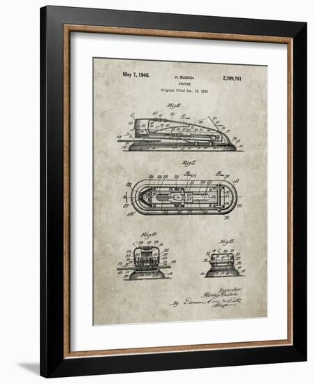 PP1052-Sandstone Stapler Patent Poster-Cole Borders-Framed Giclee Print