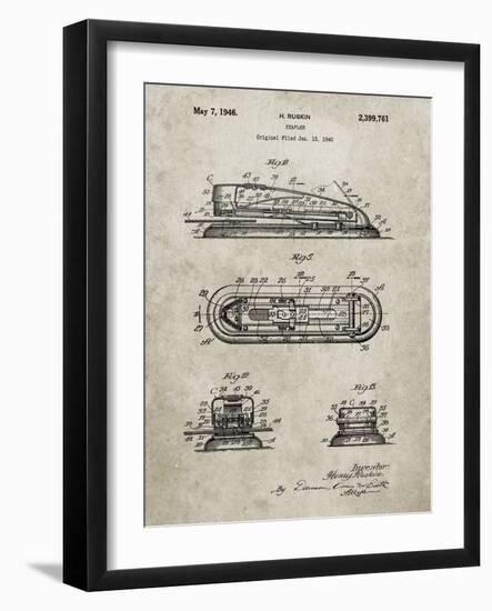 PP1052-Sandstone Stapler Patent Poster-Cole Borders-Framed Giclee Print