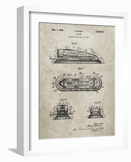 PP1052-Sandstone Stapler Patent Poster-Cole Borders-Framed Giclee Print