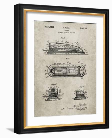 PP1052-Sandstone Stapler Patent Poster-Cole Borders-Framed Giclee Print