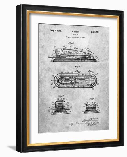 PP1052-Slate Stapler Patent Poster-Cole Borders-Framed Giclee Print