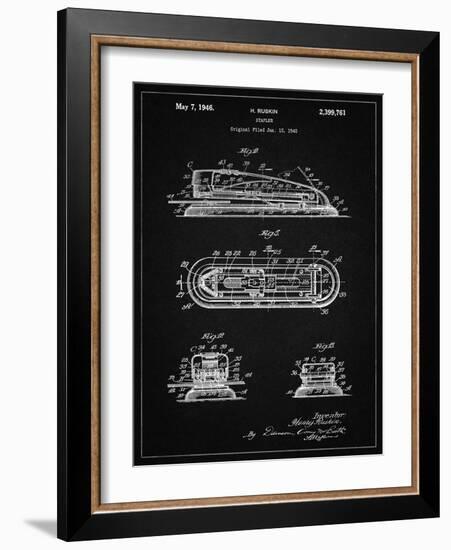 PP1052-Vintage Black Stapler Patent Poster-Cole Borders-Framed Giclee Print