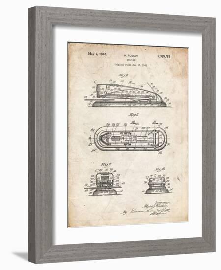 PP1052-Vintage Parchment Stapler Patent Poster-Cole Borders-Framed Giclee Print