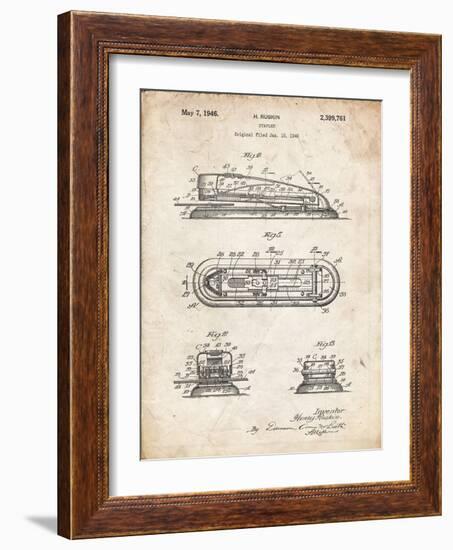 PP1052-Vintage Parchment Stapler Patent Poster-Cole Borders-Framed Giclee Print