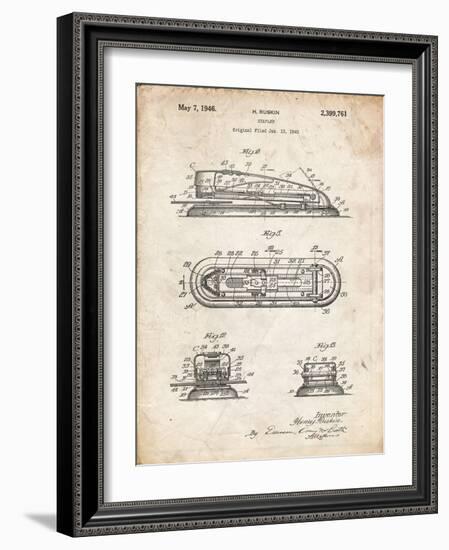 PP1052-Vintage Parchment Stapler Patent Poster-Cole Borders-Framed Giclee Print