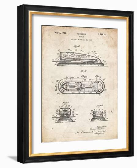 PP1052-Vintage Parchment Stapler Patent Poster-Cole Borders-Framed Giclee Print