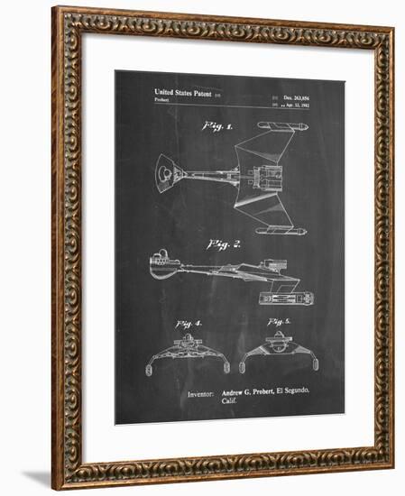 PP1053-Chalkboard Star Trek Klingon Empire Starship Poster-Cole Borders-Framed Giclee Print