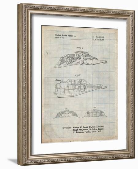 PP1057-Antique Grid Parchment Star Wars Snowspeeder Poster-Cole Borders-Framed Giclee Print