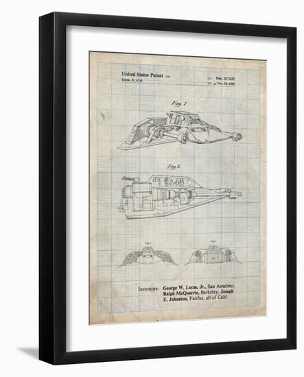 PP1057-Antique Grid Parchment Star Wars Snowspeeder Poster-Cole Borders-Framed Giclee Print