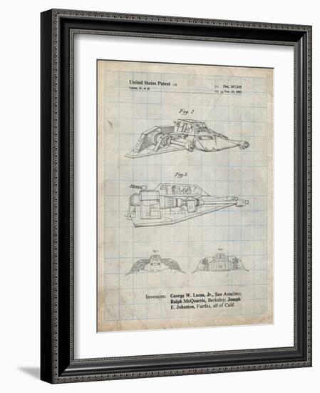 PP1057-Antique Grid Parchment Star Wars Snowspeeder Poster-Cole Borders-Framed Giclee Print