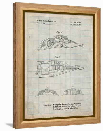 PP1057-Antique Grid Parchment Star Wars Snowspeeder Poster-Cole Borders-Framed Premier Image Canvas