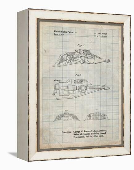 PP1057-Antique Grid Parchment Star Wars Snowspeeder Poster-Cole Borders-Framed Premier Image Canvas