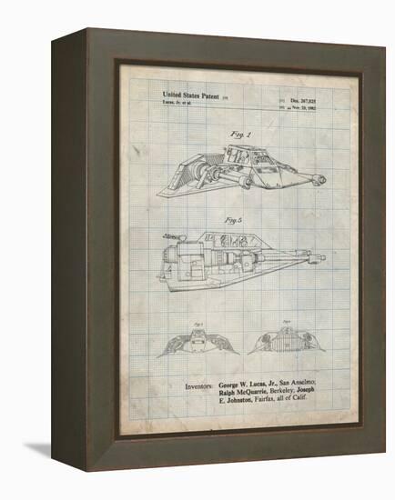 PP1057-Antique Grid Parchment Star Wars Snowspeeder Poster-Cole Borders-Framed Premier Image Canvas