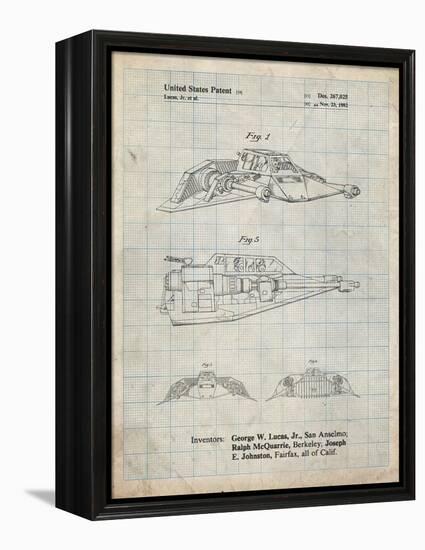 PP1057-Antique Grid Parchment Star Wars Snowspeeder Poster-Cole Borders-Framed Premier Image Canvas